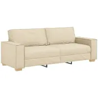 vidaXL Sofa 3 places avec coussin Crème 220 x 78 x 84 cm tissu