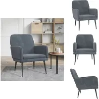 vidaXL Fauteuil gris foncé 62x79x79 cm Velours - Fauteuil
