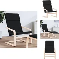 vidaXL Fauteuil Relax Noir Tissu - Fauteuil