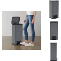 vidaXL Poubelle à pédale anti-traces de doigts 30 L Gris Inox - Poubelles & poubelles