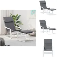 vidaXL Fauteuil de relaxation avec pouf Tissu gris foncé - Fauteuil