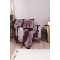 L'essentiel Maison , Ponpon- EVN1185, Claret,Red, Bettdecken, 100% ACRYL