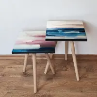 Skye Decor , 2Shp419 - Multicolore, table gigogne (2 pièces), multicolore, 100 % MDF, 35 x 35 x 47 cm