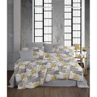 L'essentiel Maison , Serra - Grey, ensemble housse de couette double Ranforce, gris, 100 % COTON RANFORCE, 200 x 220 cm