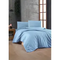 L'essentiel Maison , Blue, Ranforce Super King Housse de couette (FR), bleu, 100 % COTON RANFORCE, 260 x 220 cm