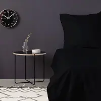 L'essentiel Maison , De Black, ensemble housse de couette double en satin (FR), noir, 100 % satin de coton, 200 x 200 cm