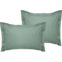 L'essentiel Maison , Tonne Mixte - Lola, ensemble de taies d'oreiller Oxford (2 pièces) (FR), 100 % COTON RANFORCÉ, vert, 60 x 60+5 cm