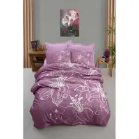 L'essentiel Maison , 471, King-Size-Bettbezug-Set (FR), Lila, 100 % POLYESTER-MICROSATIN, 240 x 220 cm