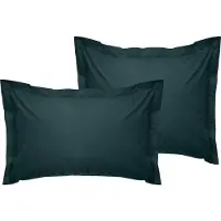 L'essentiel Maison , Tonne Mavie - Noche, ensemble de taies d'oreiller Oxford (2 pièces) (FR), 100 % COTON RANFORCÉ, vert pétrole, 60 x 60+5 cm