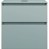 Burgbad Lin20 meuble sous-lavabo avec plan de toilette, 2 tiroirs, 602x552x661mm, WXOD060F5395