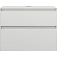 Burgbad Lin20 meuble sous-lavabo avec plan de toilette, 2 tiroirs, 802x552x661mm, WXOD080F5363