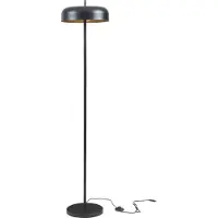 Lux.pro Lampadaire 'Barton' 2 flammes avec interrupteur à pied Métal 159 cm Noir