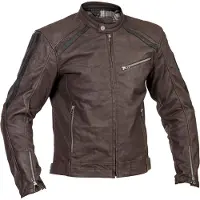 Halvarssons Veste de moto en cuir Sandtorp, marron foncé, taille 50