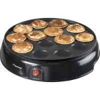 Bestron Poffertjes Maker au design rétro, Mini crêpière, avec revêtement antiadhésif, Sweet Dreams, 800 W, noir