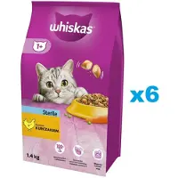 Whiskas Sterile 6x1,4 kg de nourriture sèche pour chats stérilisés