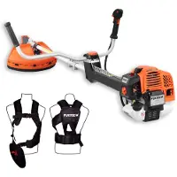 FUXTEC Débroussailleuse à essence professionnelle FX-PS162 - 62ccm | 8,6kg | avec fil + lame | avec harnais confort | 3,5cv | 2 temps | 3000 tr/min