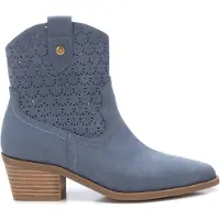 Xti pour femme. 14388505-JEANS Bottines en cuir 143885 bleu (36), 5 à 8 cm, Fermeture éclair, Casuel