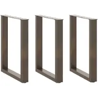 vidaXL Pieds de table de salle à manger en U 3 pcs. Acier naturel 70x(72-73) cm Acier