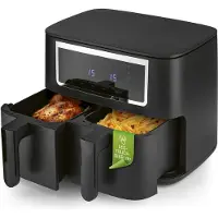 DS Produkte GOURMETmaxx Friteuse à air chaud à double chambre 2 x 4 L - Touch, Minuterie, 10 programmes