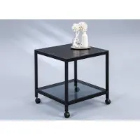 M2 Table basse / table d'appoint « Tago » sur roulettes - noire - métal - 50 x 50 x 50 cm
