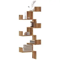 vidaXL Étagère d'angle murale chêne artisanal bois d'ingénierie