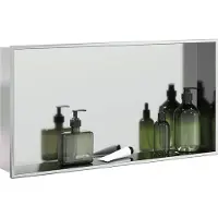vidaXL Niche de douche argentée brossée 62x32x9 cm acier inoxydable