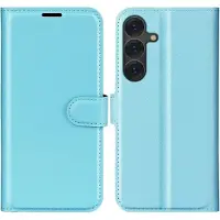 Screen Guard Professional Étui en cuir Leather Guard (Samsung Galaxy S25), Coque pour téléphone portable, Bleu, Noir