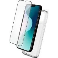 BigBen Interactive - Coque de protection pour téléphone portable - polyuréthanne thermoplastique (TPU) - transparent - avec Protecteur d'écran en verre trempé - pour Apple iPhone 16 Pro