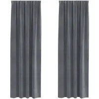vidaXL Rideaux occultants, 2 pièces, gris clair, 140 x 245 cm, en velours
