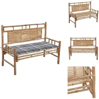 vidaXL Banc de jardin avec support 120 cm bambou - Bancs de jardin