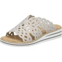 Rieker Damen Keil-Pantoletten Beige