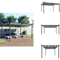 vidaXL Pavillon avec toit extensible 4x3 m Anthracite - Pavillons & Tentes de réception