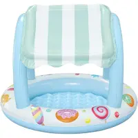 Bestway 52638 Sweet Shoppe Shaded Kiddie Pool Bleu 104x84 cm