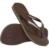 Havaianas Brasil Logo - Mørkebrun/Hvid - Str. 41/42