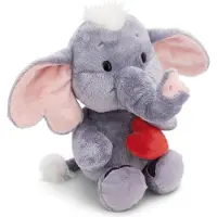 Nici Éléphant avec cœur magnétique Peluche 23 cm Gris Gris One Size