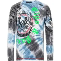 Cipo & Baxx T-Shirt bleu denim / gris foncé / vert fluo / blanc