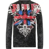 Cipo & Baxx T-Shirt bleu / canneberge / noir / blanc