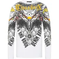 Cipo & Baxx T-Shirt jaune / anthracite / orange / blanc