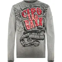 Cipo & Baxx T-Shirt gris / rouge / noir