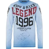 Cipo & Baxx T-Shirt bleu / bleu clair / rouge rubis / noir