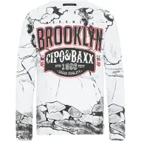 Cipo & Baxx T-Shirt gris / rouge / noir / blanc