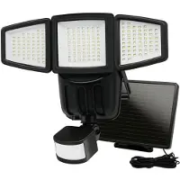 Galix G4442 Projecteur solaire à 3 lampes - 1500 lumens - 182 LED SMD - Mode d'allumage automatique ou manuel