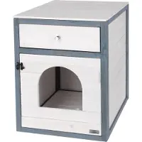 Kerbl Armoire à chats Ida 45x58x60 cm Blanc et bleu