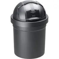 Rotho Ensemble de 2 poubelles Roll Bob pour cuisine, contenances de 10 litres et 30 litres, avec couvercle, couleur noire
