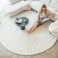 FRAAI Tapis scandinave rond | Lova Arches Crème | Ø 120cm | Crème | Rond | Tapis