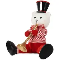 Big Buy Cooking Krist+ Figurine Décorative Ours Trompette Blanc Noir Rouge Polystyrène 45 X 45 X 36 Cm