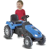 Jamara Tracteur à pédales bleu à grosses roues