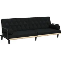 vidaXL Canapé-lit avec accoudoirs noir tissu
