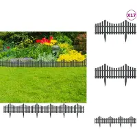 vidaXL Bordure de pelouse 17 pcs. Anthracite 10 m PP - Bordure de parterre