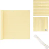 vidaXL Paravent de balcon Beige 90x500 cm HDPE - Parasols et ombrelles